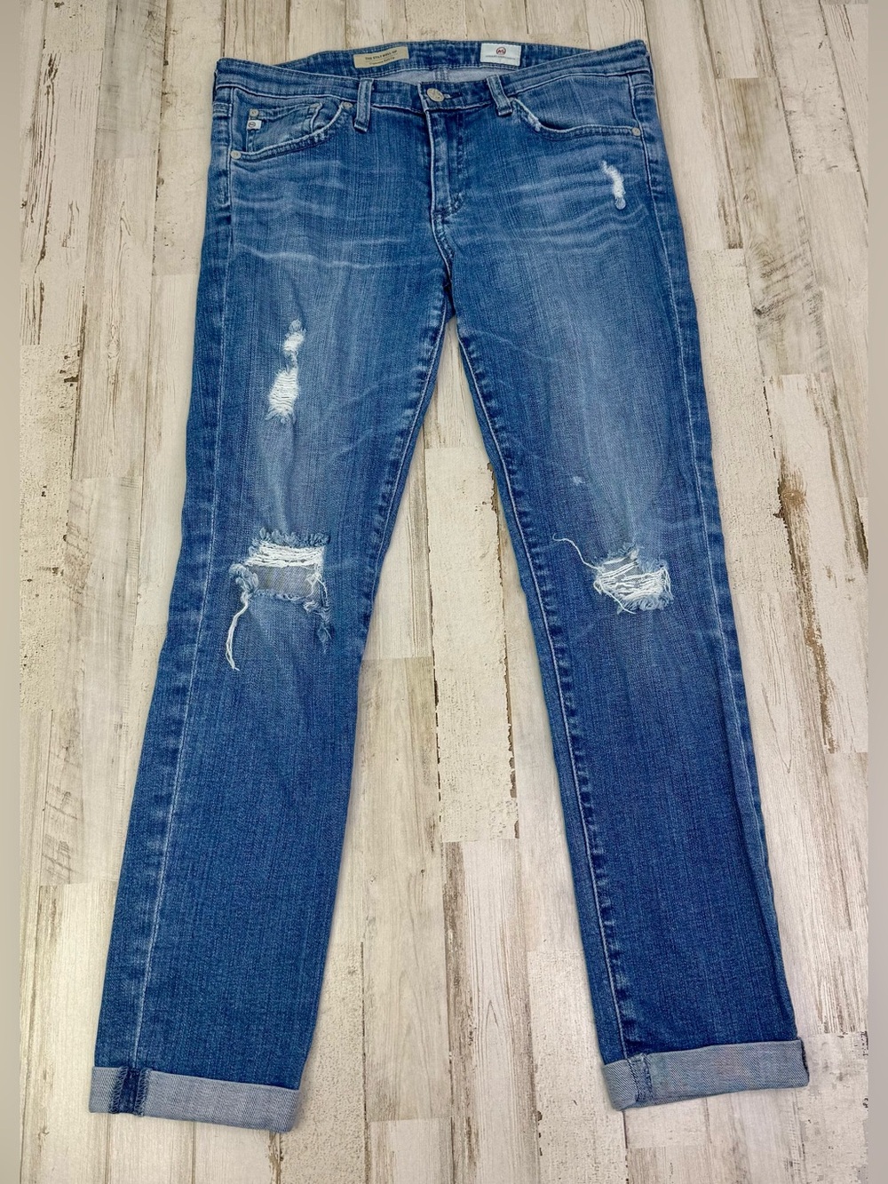 AG Adriano Goldschmied Blue Jeans Womens 29 (31x27) Stilt Cigarette Roll-up Fit